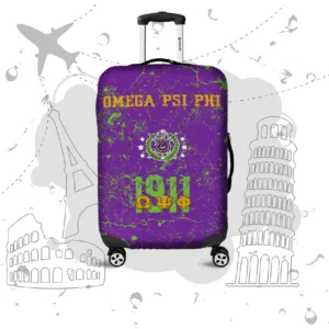 Omega Psi Phi Luggage Bag Cover - Unique Greek Store