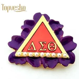 Delta Sigma Theta Purple Pearl Brooch