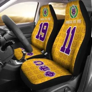 Omega Psi Phi Founding Year and Initials Carseat Covers - Unique Greek Store