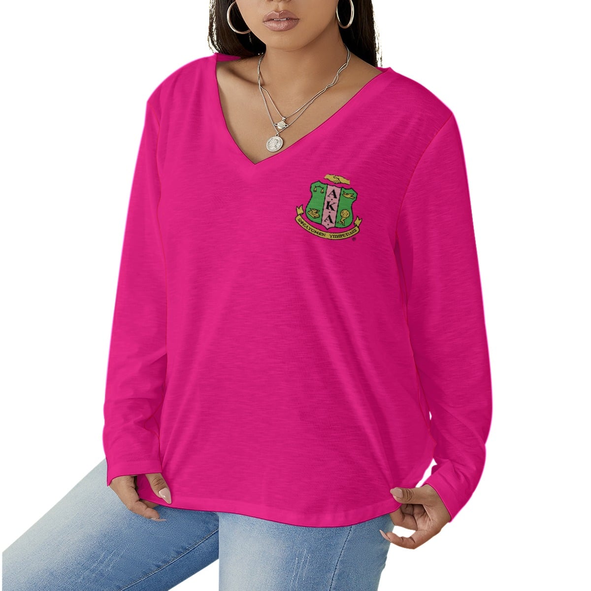 Alpha Kappa Alpha V-Neck T-Shirt - Image 2