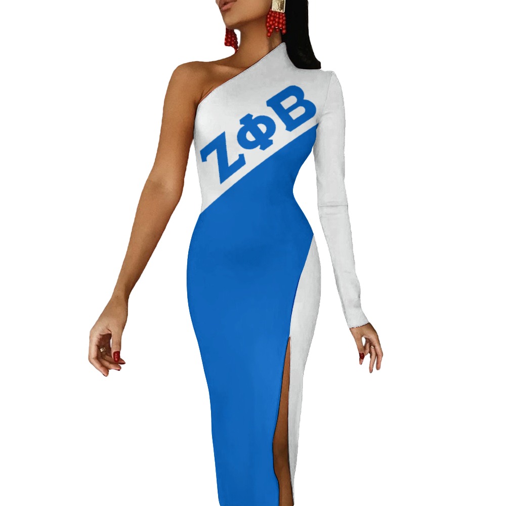 Zeta Phi Beta Half Sleeve Slit Dress - Image 3