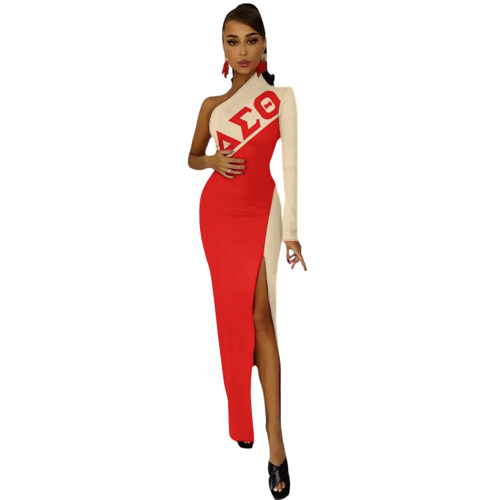 Delta Sigma Theta Half Sleeve Slit Dress - Image 4