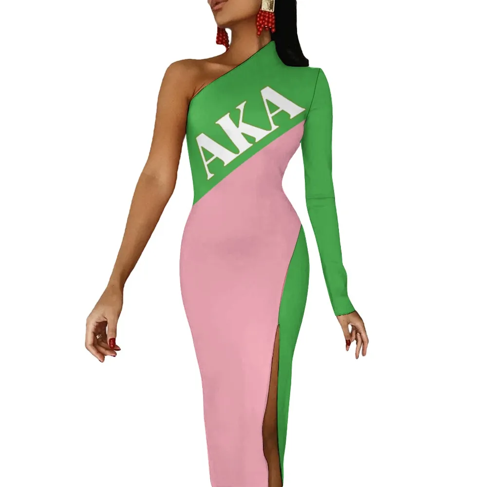 Alpha Kappa Alpha Half Sleeve Slit Dress - Image 3