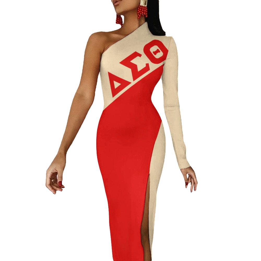 Delta Sigma Theta Half Sleeve Slit Dress - Image 3