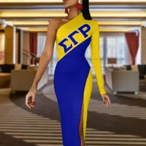 Sigma Gamma Rho Half Sleeve Slit Dress