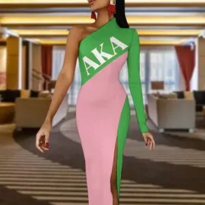 Alpha Kappa Alpha Half Sleeve Slit Dress