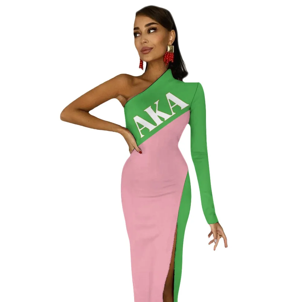 Alpha Kappa Alpha Half Sleeve Slit Dress - Image 5