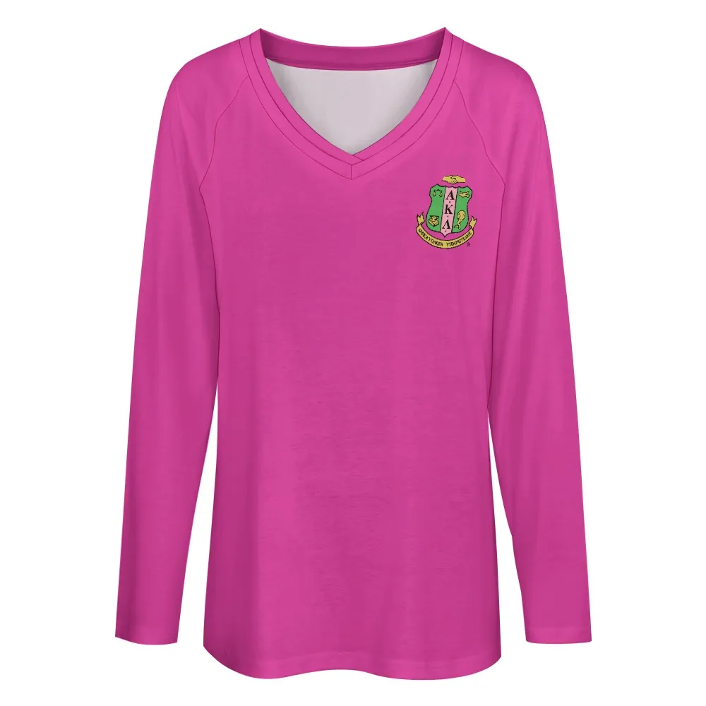 Alpha Kappa Alpha LS Performance V-Neck T-Shirt - Image 2
