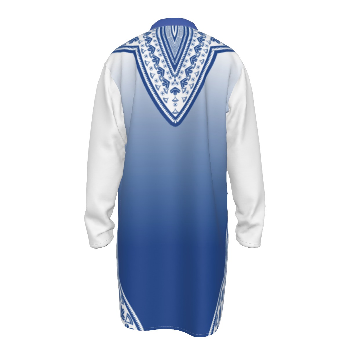 Phi Beta Sigma All-Over Print Men's Stand-up Collar Long Shirt - Image 2