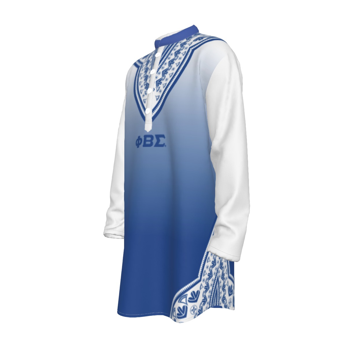 Phi Beta Sigma All-Over Print Men's Stand-up Collar Long Shirt - Image 4