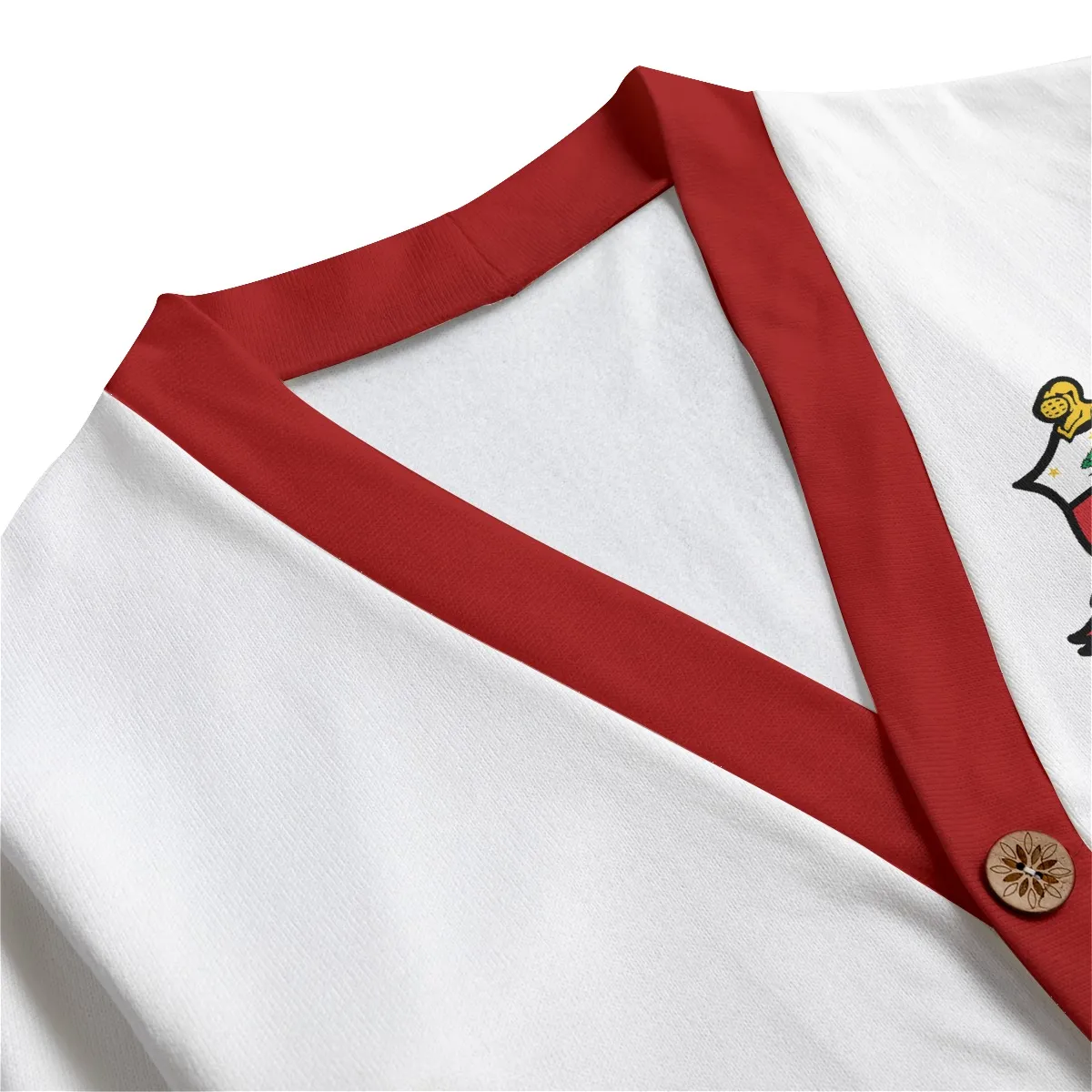 Kappa Alpha Psi All-Over Print Unisex V-neck Knitted Fleece Cardigan With Button Closure - Image 3