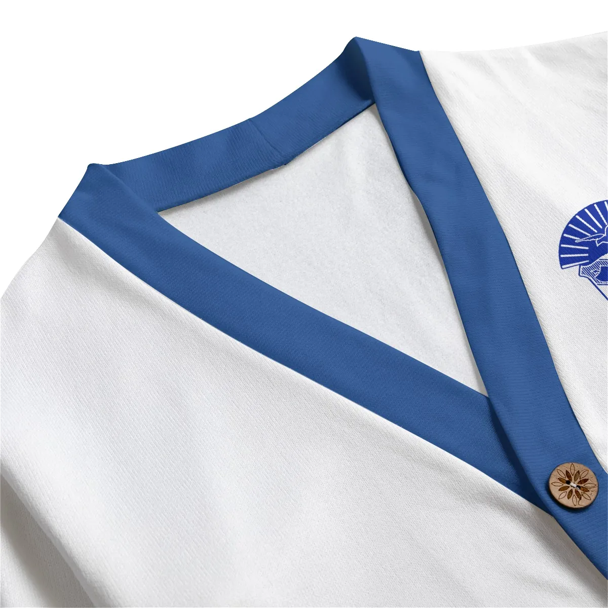 Phi Beta Sigma All-Over Print Unisex V-neck Knitted Fleece Cardigan With Button Closure - Image 3