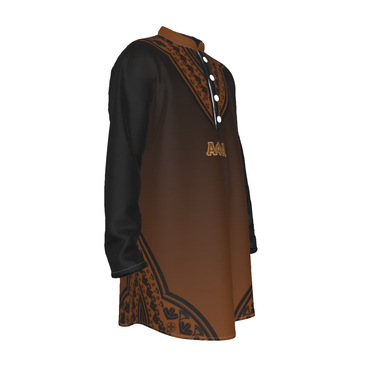 Alpha Phi Alpha All-Over Print Men's Stand-up Collar Long Shirt - Image 3