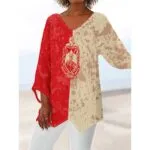 Delta Sigma Theta V-neck T-shirt With Irregular Hem