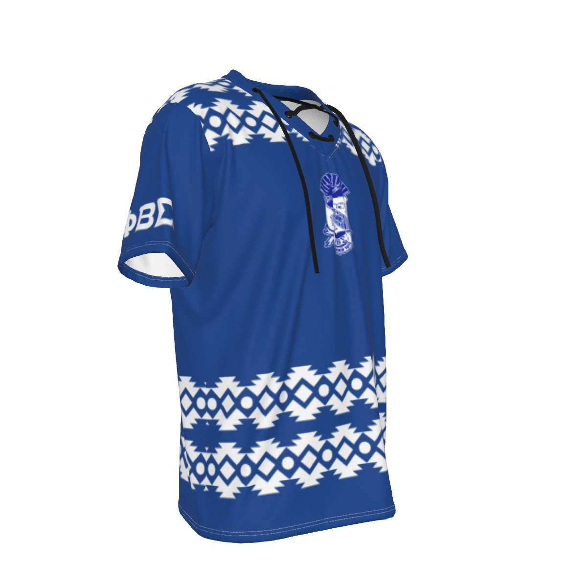 Phi Beta Sigma All-Over Print Men's Short Sleeve T-shirt with Neckline Tie - Image 3