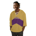 Omega Psi Phi All-Over Print Men's Bracelet Sleeve T-shirt With Neckline Tie Closure