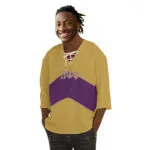 Omega Psi Phi All-Over Print Men's Bracelet Sleeve T-shirt With Neckline Tie Closure