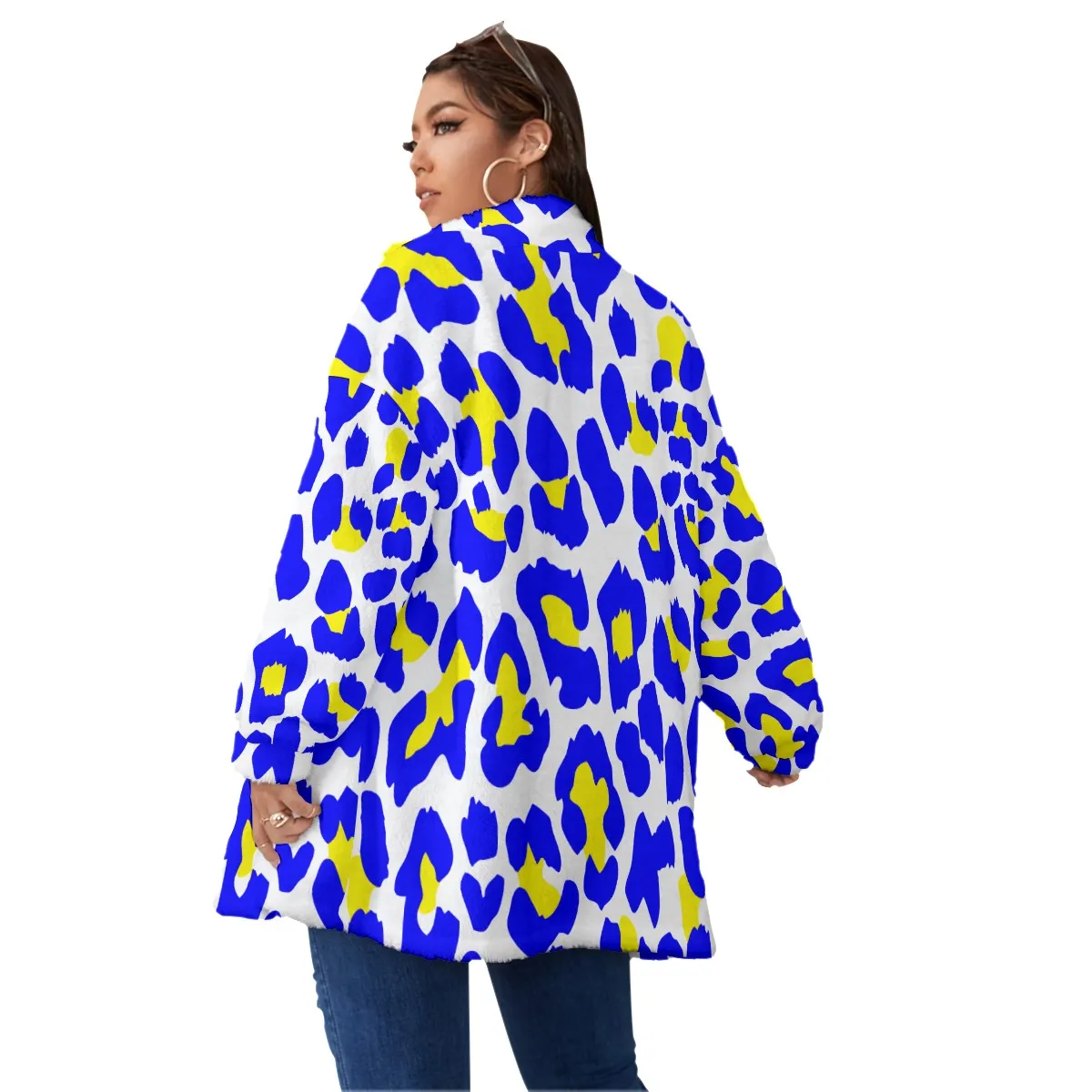 Sigma Gamma Rho Borg Fleece Stand-up Collar Coat With Zipper Closure(Plus Size) - Image 4