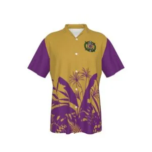 Omega Psi Phi All-Over Print Men's Hawaiian Shirt With Button Closure