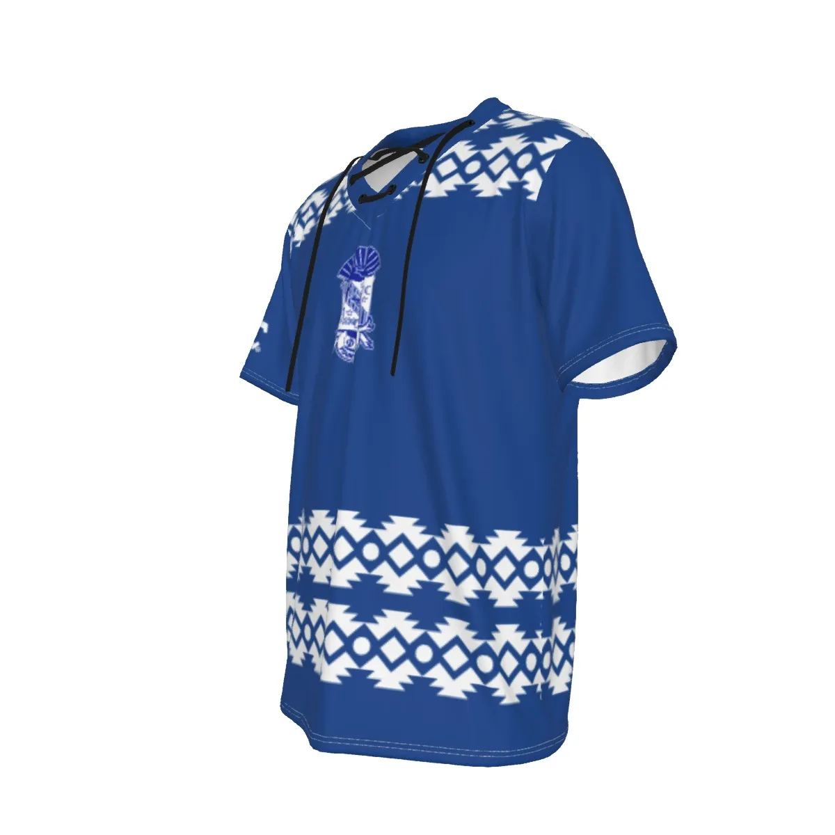 Phi Beta Sigma All-Over Print Men's Short Sleeve T-shirt with Neckline Tie - Image 4