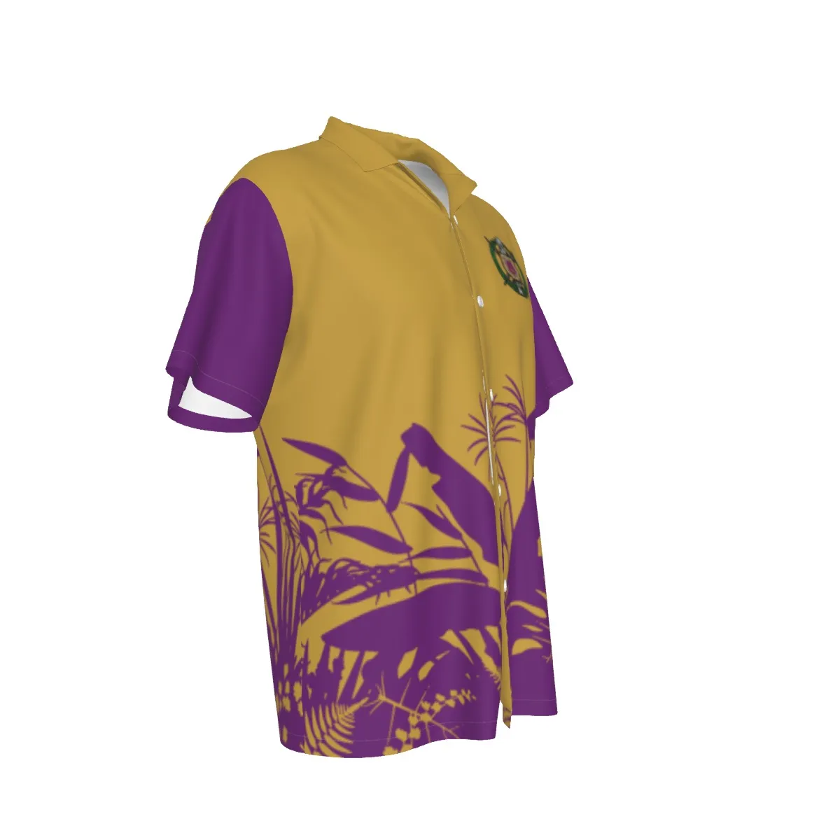 Omega Psi Phi All-Over Print Men's Hawaiian Shirt With Button Closure - Image 3