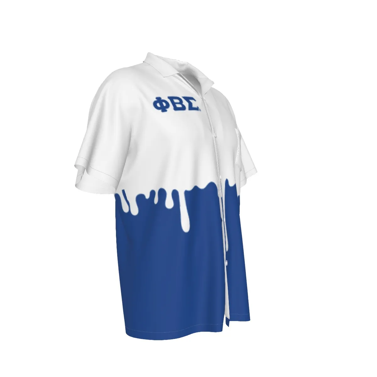 Phi Beta Sigma Drip Men's Hawaiian Shirt With Pocket - Image 3