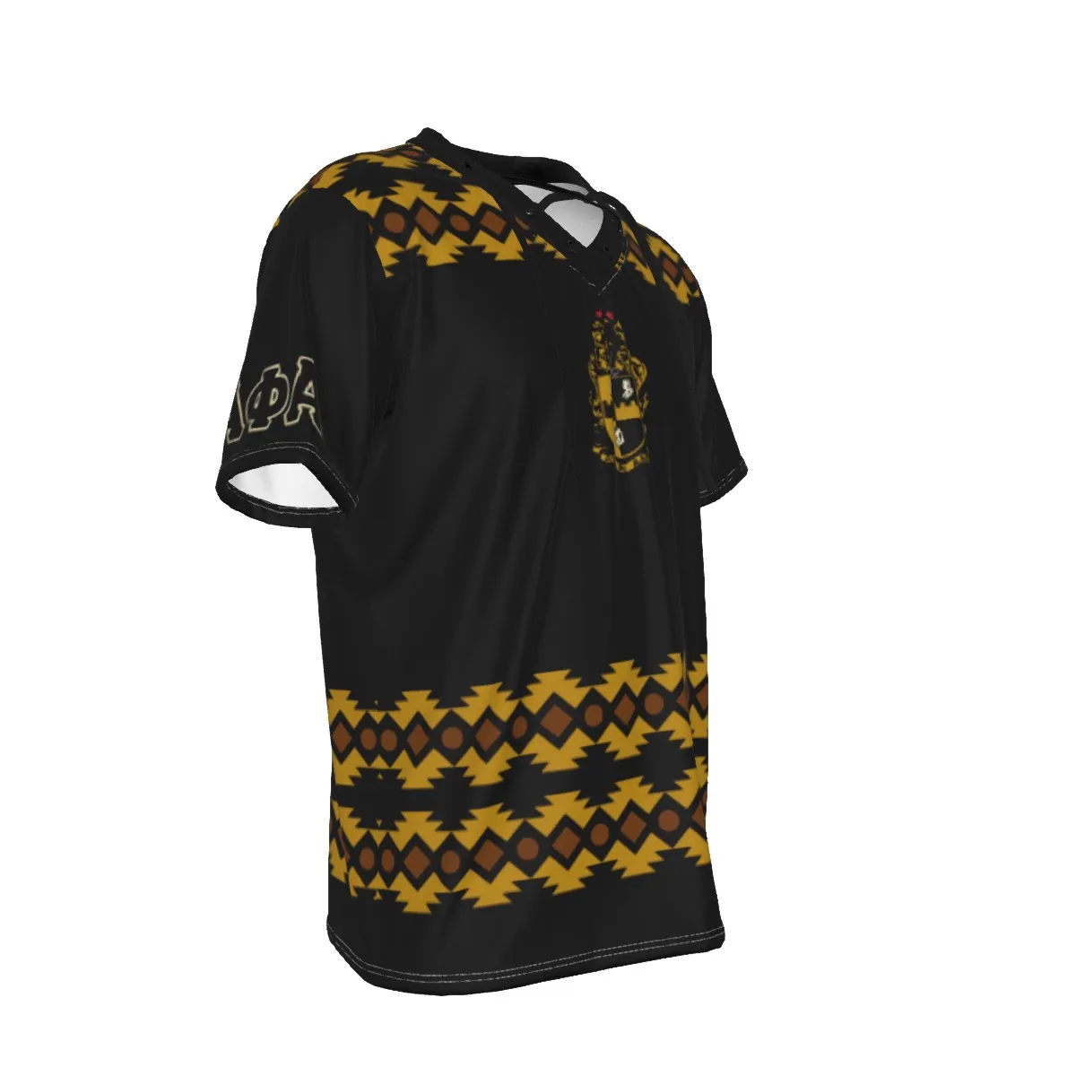 Alpha Phi Alpha All-Over Print Men's Short Sleeve T-shirt with Neckline Tie - Image 3