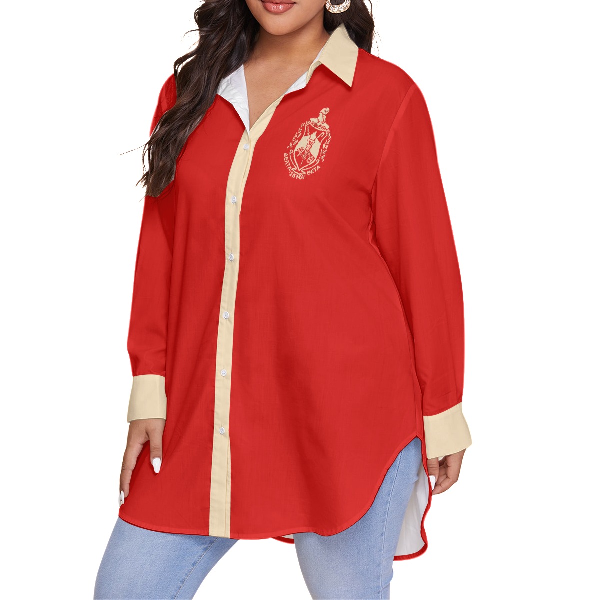 Delta Sigma Theta Shirt With Long Sleeve (Plus Size) - Image 2