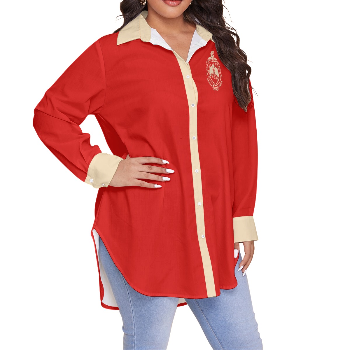 Delta Sigma Theta Shirt With Long Sleeve (Plus Size) - Image 3