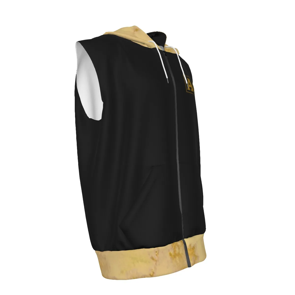 Alpha Phi Alpha bleached Zipper-Up Gym Sleeveless Hoodie - Image 3