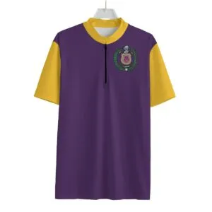 Omega Psi Phi Black Zipped Billiard Polo