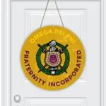Omega Psi Phi Round House Number Door Hanger