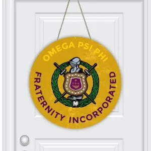 Omega Psi Phi Round House Number Door Hanger
