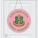 Alpha Kappa Alpha Round House Number Door Hanger
