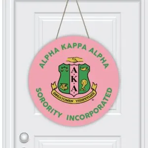 Alpha Kappa Alpha Round House Number Door Hanger