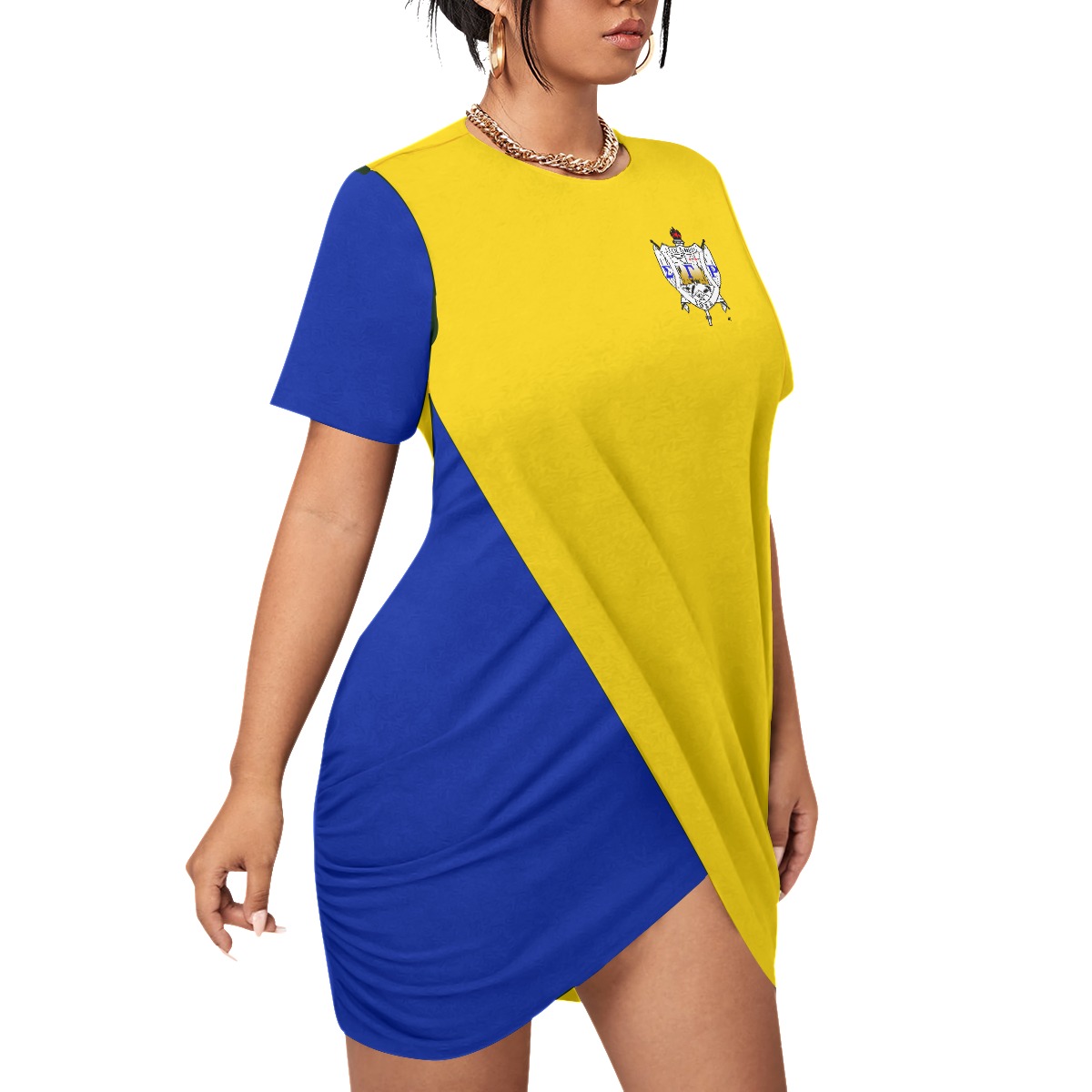 Sigma Gamma Rho Stacked Hem Dress With Short Sleeve(Plus Size) - Image 2