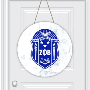 Zeta Phi Beta Round House Number Door Hanger