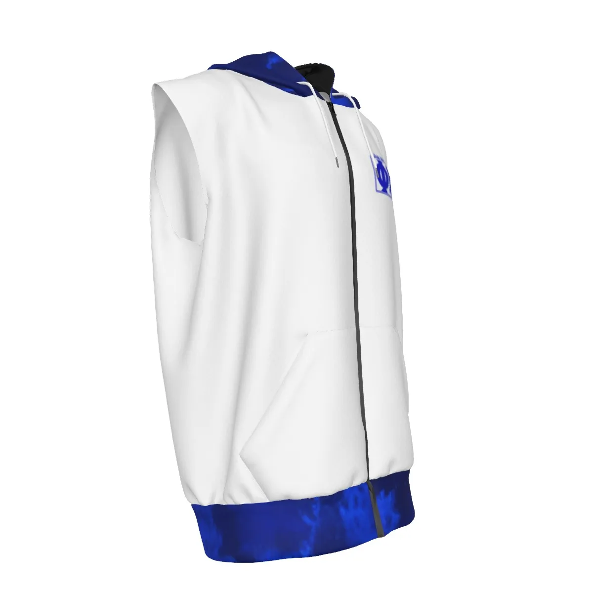Phi Beta Sigma bleached Zipper-Up Gym Sleeveless Hoodie - Image 3