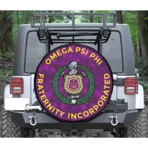 Omega Psi Phi Car tire cover