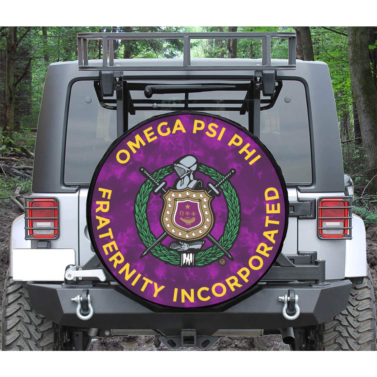 Omega Psi Phi Car tire cover