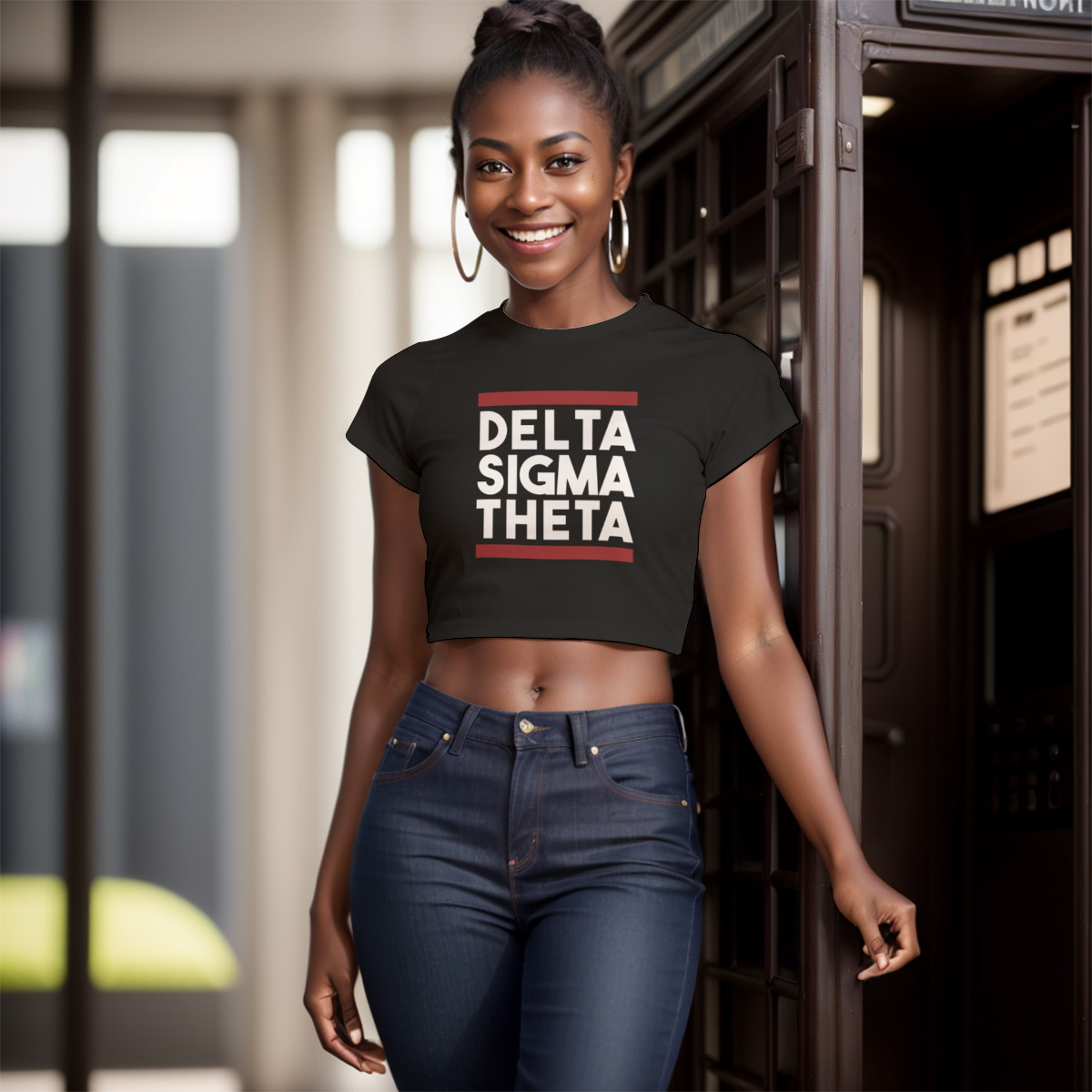 Delta Sigma Theta Raglan Cropped T-shirt