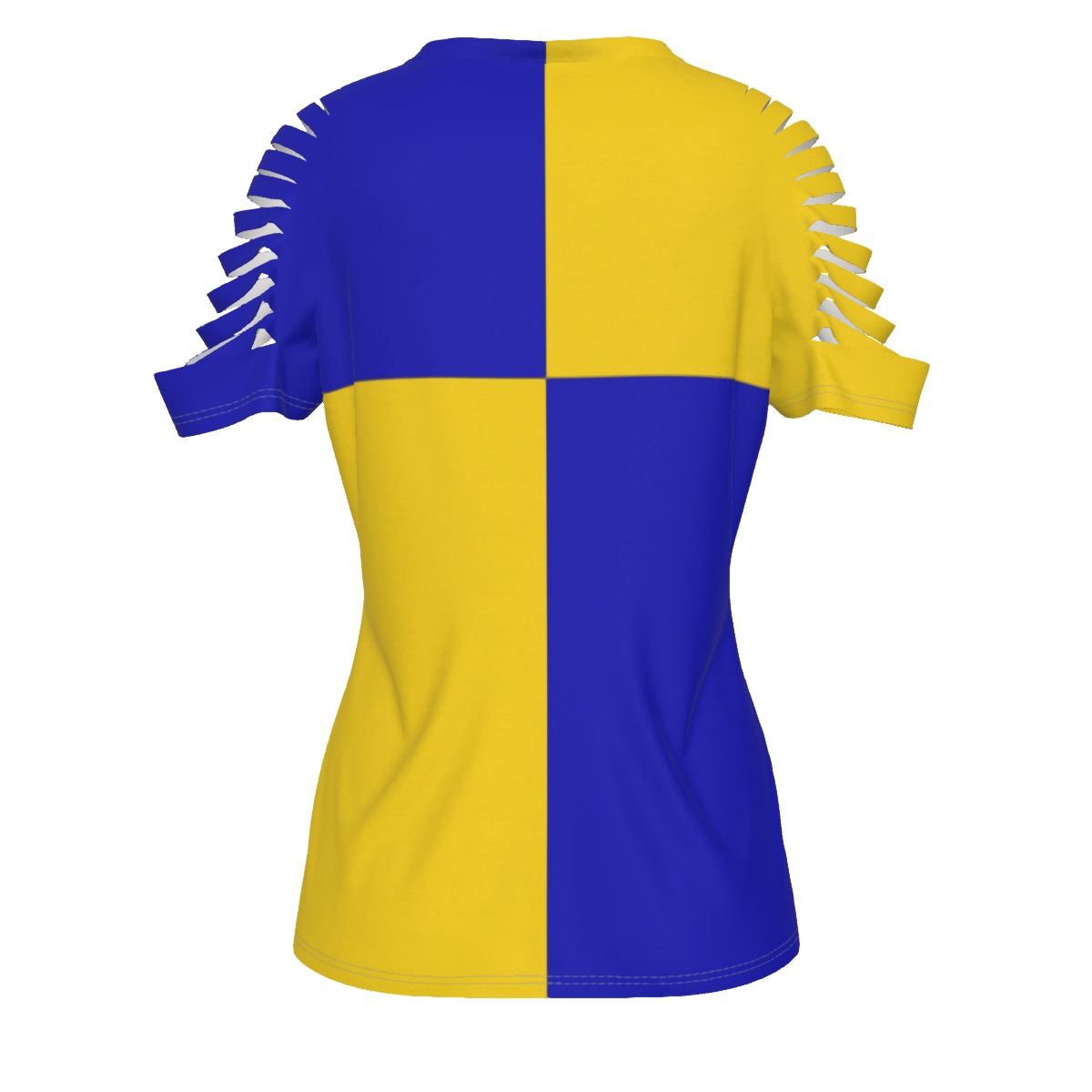 Sigma Gamma Rho Checkered Women's Ripped T-Shirt - Image 2