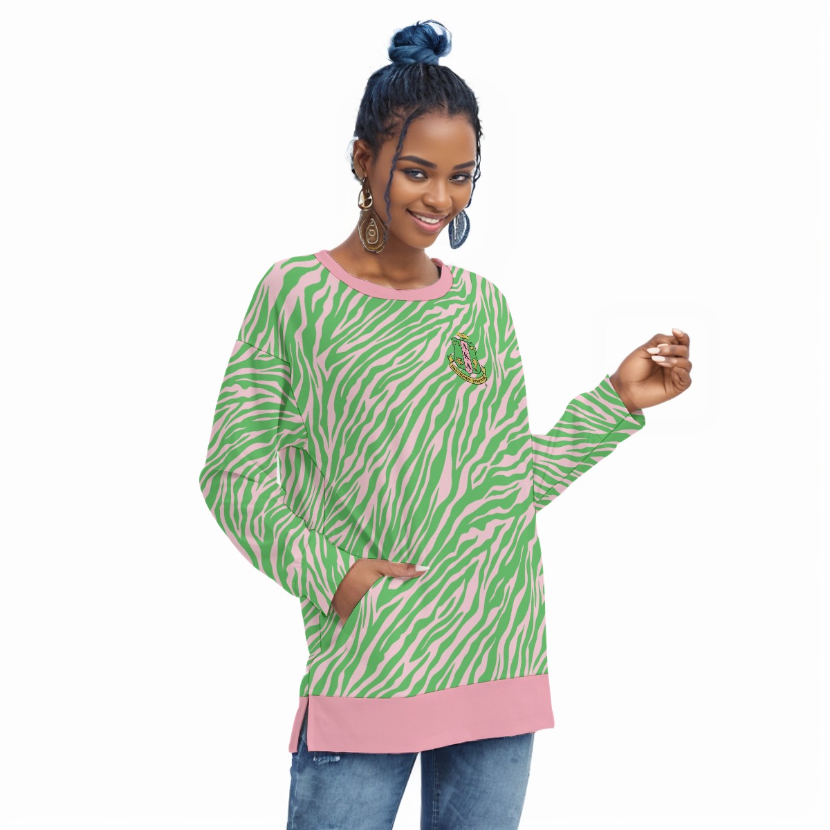 Alpha Kappa Alpha Side Split O-neck Sweatshirt - Image 2