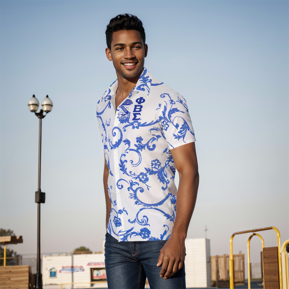 Phi Beta Sigma Filigree short Sleeve Shirt - Image 3