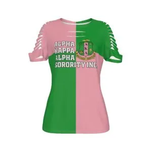 Alpha Kappa Alpha Checkered Women's Ripped T-Shirt