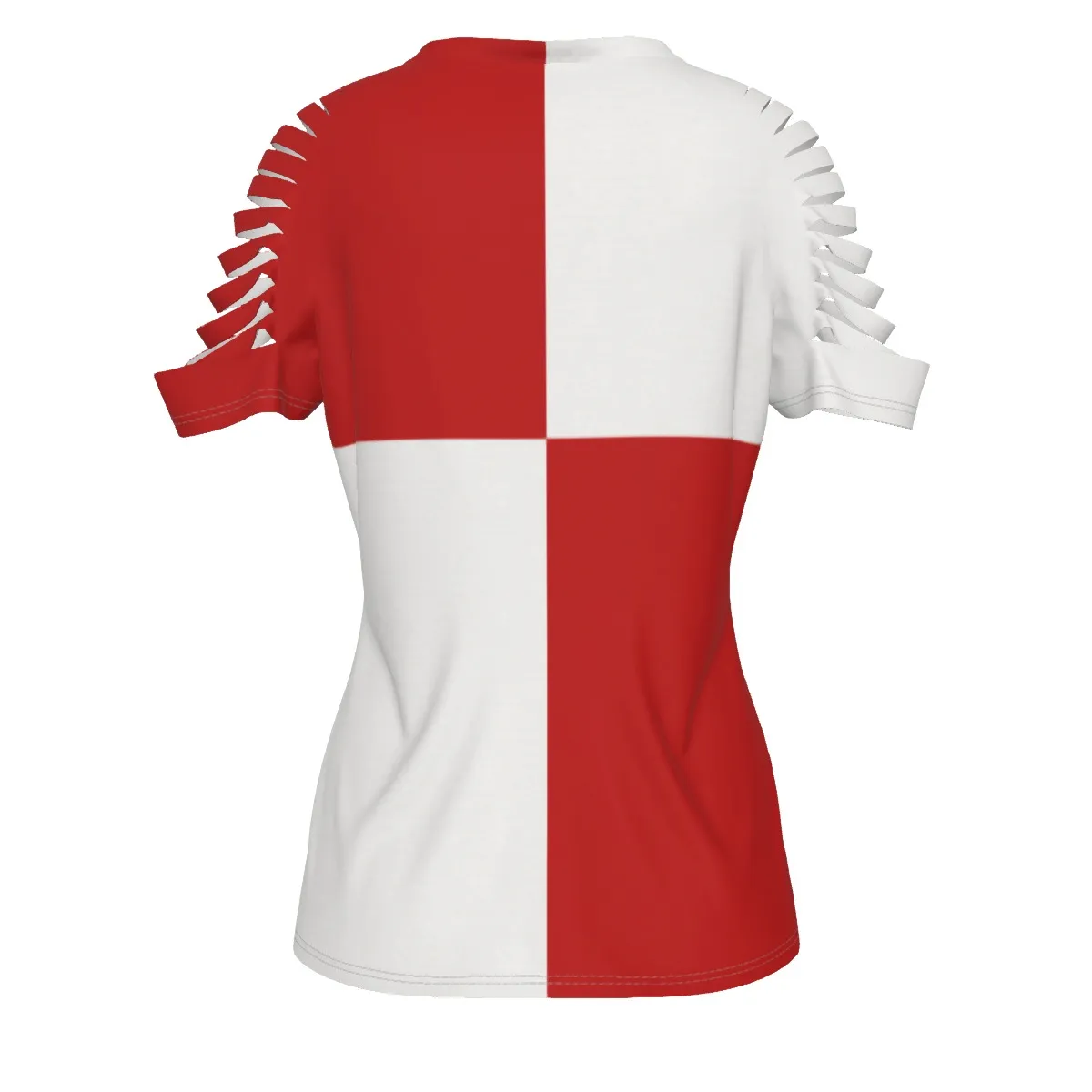Delta Sigma Theta Checkered Women's Ripped T-Shirt - Image 2
