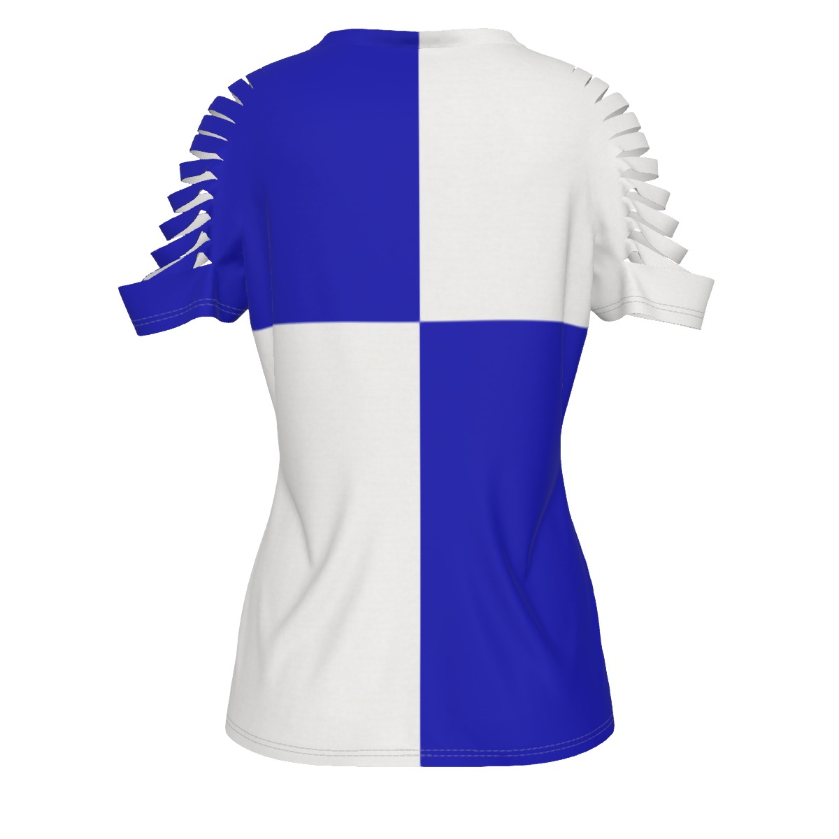 Zeta Phi Beta Checkered Women's Ripped T-Shirt - Image 2