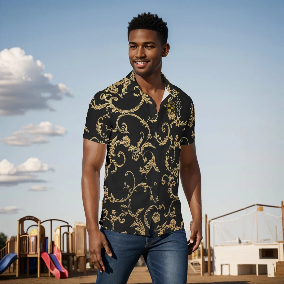 Alpha Phi Alpha Filigree short Sleeve Shirt - Image 2