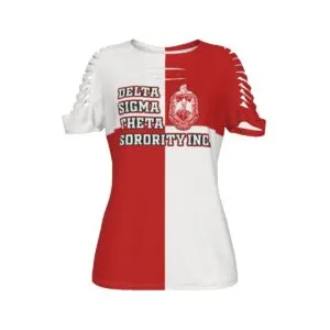 Delta Sigma Theta Checkered Women's Ripped T-Shirt