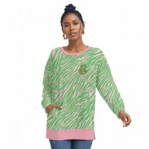 Alpha Kappa Alpha Side Split O-neck Sweatshirt